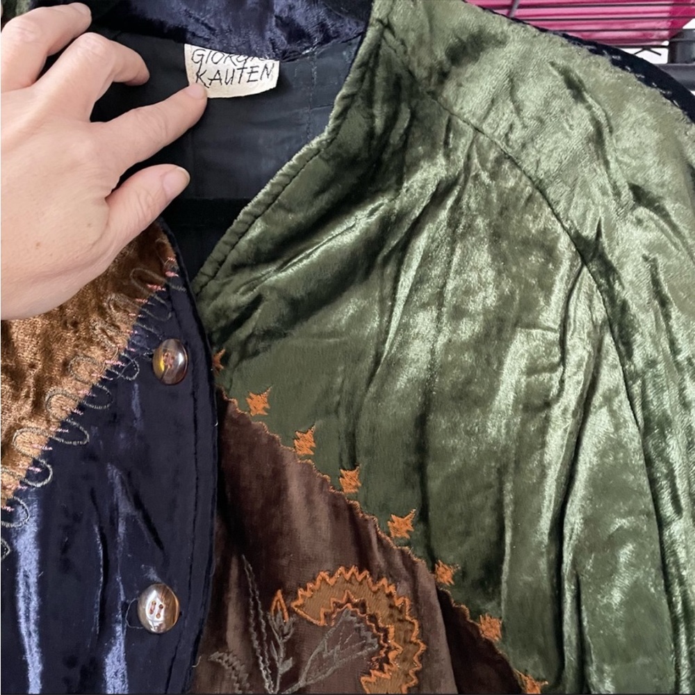 90s Vintage Patchwork Velour Jacket - image 6